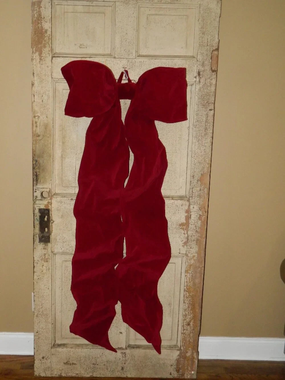 POTTERY BARN Oversized Bow Tree Topper-Red-OPEN BOX